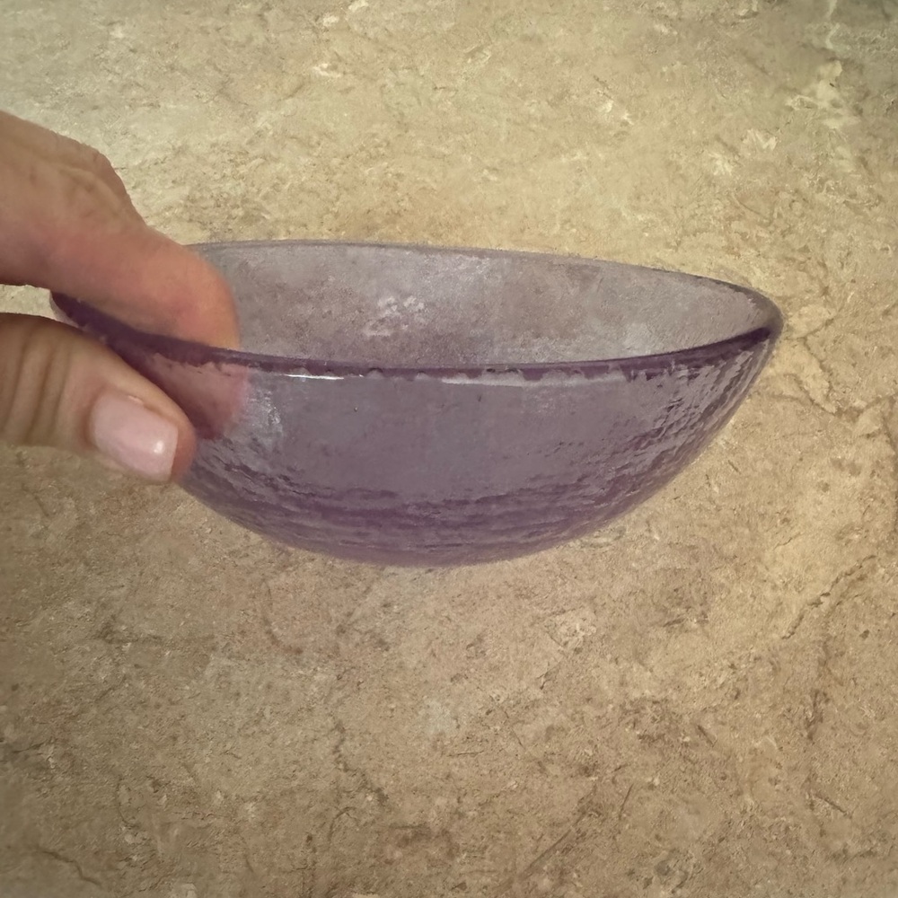 Recycled Fire & Light 6” Lavendar dipping bowl.  No chips.  Hardly used